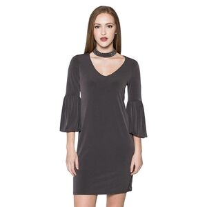 NWT Velvet by Graham & Spencer Shirleen Black Rhinestone Choker Mini Dress XS